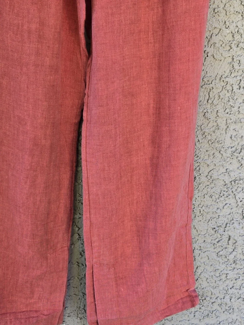 Athleta Retreat Women's Drawstring Linen Jogger Pants - Rust Wide Leg - Picture 6 of 14